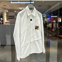 Polo homme personnalisé blanc à manches longues, décontracté, en coton et polyester respirant, brodé, anti-plis