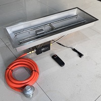 Kit de brûleur à gaz rectangulaire en acier inoxydable de 29 pouces avec télécommande pour foyer extérieur