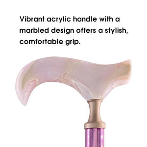 Bastón plegable de cinco secciones de aleación de aluminio con mango de mármol, logotipo personalizado, diseño elegante - Product Image 6