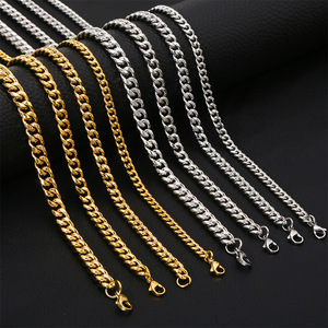 3 мм 5 мм 7 мм 8 мм кубинская цепь ожерелье из нержавеющей стали водонепроницаемое 18K позолоченное Панк Мужчины Женщины Майами кубинская цепь ювелирные изделия - Product Image 3