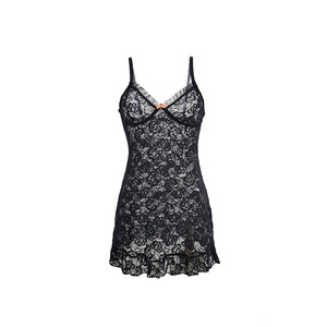 Nouvelle Robe de Nuit Sexy Transparente à Bretelles pour Femme, Col en V, Manches Courtes, Broderie Nœud Papillon, Dentelle, Respirante, Idéale pour l'Été - Product Image 6