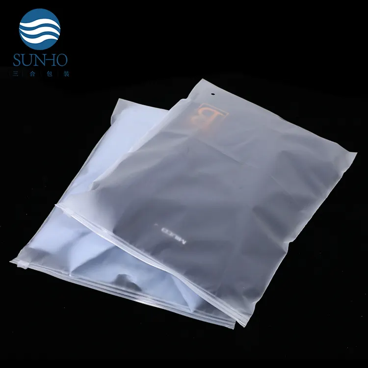 Customize Logo Design Frosted Zippered Bag Underwater Packaging T Shirt Zip Lock Clothes Plastic Zipper Bags