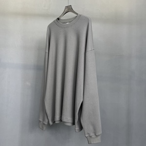 T-shirt termica da uomo personalizzata in 100% cotone pesante, a maniche lunghe, girocollo, stile streetwear, di lusso - Product Image 6