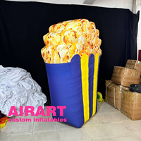 Rangez le ballon gonflable de pop-corn de décoration extérieure pour la publicité, accessoires gonflables géants de boîte de pop-corn