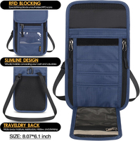 Portefeuille de voyage pour homme et femme OEM, blocage RFID, porte-passeport caché, pochette anti-vol pour argent