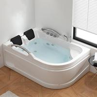 Baignoire à remous rectangulaire moderne en acrylique pour 2 personnes, avec 22 jets, chauffage à température constante, pour usage hôtelier de luxe