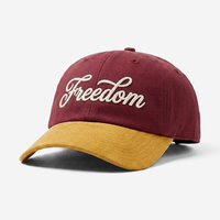 Vintage Zweifarbige Baseballkappe mit Individueller Stickerei, 6-Panel Dad Hat aus Baumwolle, Gebogener Schirm für Outdoor-Aktivitäten
