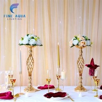 Support à fleurs de mariage moderne en fer doré de haute qualité, centre de table 42 cm x 80 cm pour la décoration intérieure