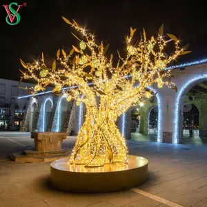 2024最新设计3D金属发光树枝圣诞树枝灯装饰