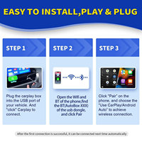 Boîtier AI CarPlay Android Sans Fil et Boîtier Smart TV pour Android Auto CarPlay avec Support YouTube Netflix USB-A Type-C Accessoires Voiture