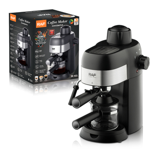Machine à café expresso RAF R.133 4 tasses 800W 3,5 bars 240ML avec carafe <span class=keywords><strong>en</strong></span> <span class=keywords><strong>verre</strong></span>, mousseur à vapeur, anti-goutte et facile à nettoyer pour les boissons au café et au latte - Product Image 4
