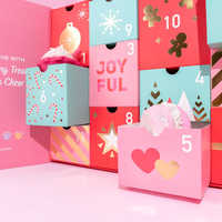 Bas prix personnalisé imprimé noël 12 jours calendrier de l'avent aimant boîte-cadeau d'emballage en papier laminé gaufré et mat
