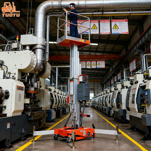 Plataforma de trabajo aéreo de doble columna de 12 metros, pequeña escalera de escalada hidráulica eléctrica, elevador móvil de aleación de aluminio - Product Image 6