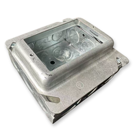 Anneau de plâtre carré simple certifié de 4 pouces, en acier galvanisé surélevé, avec couvercle carré de 1,6 mm d'épaisseur