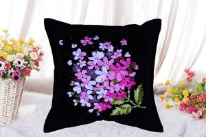 Cover with Floral Pattern Embroidered Throw <b>Pillow</b> DIY Handmade Embroidery Kit Canvas Cross Stitch Square Shape XIXI Brand - Product Image 5