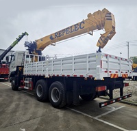 OEM 6*4 Dongfeng Truk Derek Boom Lurus dengan Crane Hidrolik Teleskopik 12Ton 14T 5 Lengan untuk Pengangkatan Konstruksi