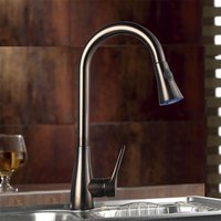 Robinet de cuisine extractible gris anthracite WEIHAO avec douchette, robinet mélangeur eau chaude et froide à deux fonctions