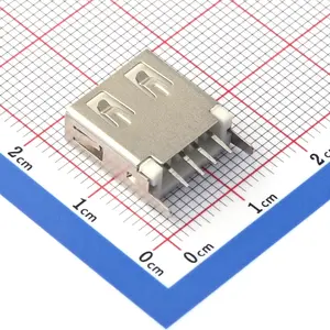 Kinghelm KH-AF180ZJ-13 USB 2.0 a型母连接器4针DIP 180度直插入edgeless1.5A USB插座连接器