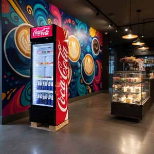 Enfriador Vertical de Bebidas con Puerta de Vidrio para Supermercado, Exhibidor de Bebidas con Puerta de Vidrio, Refrigerador Coca-Cola - Product Image 1