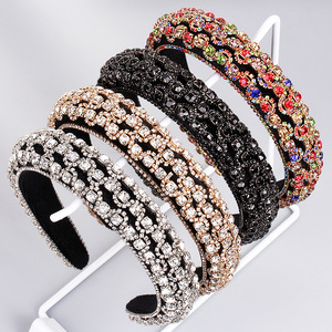 Serre-têtes en strass pour femmes Hua Liyu, argent, or, noir, colorés, en forme de S, accessoires pour cheveux en éponge, coiffe HH0179 - Product Image 1