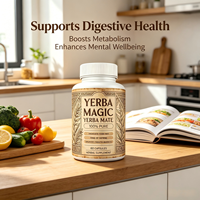 Capsules de Yerba Maté Pur OEM, Complément Herbal Quotidien pour le Bien-être, 60 Gélules pour l'Énergie et la Vitalité