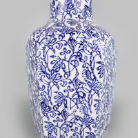 Vase à fleurs en céramique de style moderne chinois pour la décoration de la maison, vase en porcelaine bleu et blanc antique en gros pour mariage