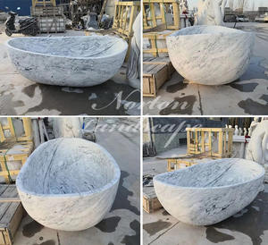 Personnalisé Sculpté À La Main Grande Guangxi Blanc Solide Pierre Marbre <span class=keywords><strong>Baignoire</strong></span> <span class=keywords><strong>200cm</strong></span> Longueur Statue Sculpture - Product Image 4
