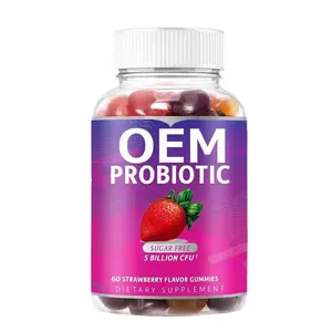 Özel etiket takviyeleri probiyotik Gummies 60 sayımlar teşvik sağlıklı bağırsak bakteri destekler sindirim sağlık