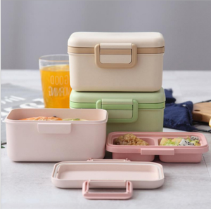 Boîte à bento en <span class=keywords><strong>fibre</strong></span> <span class=keywords><strong>de</strong></span> <span class=keywords><strong>bambou</strong></span> avec compartiment pour enfants boîte à bento saine pour le déjeuner - Product Image 4