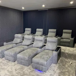 Phòng khách hiện đại kết hợp điện ghế nhà Rạp chiếu phim VIP sofa với Chaise phòng chờ