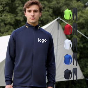 Simple Men Sweat Suit Custom Full Zipper <b>Jackets</b> Breathable Nylon Fabric Two Pieces Windbreaker - Product Image 5