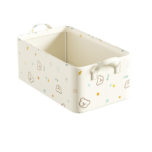 Clothes <b>Storage</b> Box Rectangle Foldable <b>Stackable</b> With Handles For <b>Wardrobe</b> Home Use Little Bear Pattern - Product Image 5