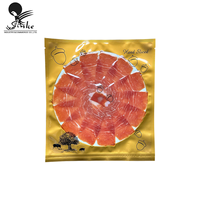 Pochette personnalisée imprimée en plastique laminé PE/Nylon/PET haute barrière à ouverture facile pour l'emballage de tranches de jambon espagnol