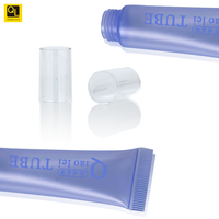 Tube cosmétique transparent en PE de 19 mm avec pompe bleue, capacité personnalisable, impression offset, marquage à chaud, liquide