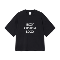 T-shirts en coton 100% 275GSM, surdimensionnés, avec logo personnalisé, t-shirt lourd, tee-shirt streetwear uni, t-shirts courts et carrés pour hommes