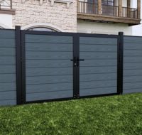 Système de clôture de sécurité en composite bois-plastique sur mesure, installation facile, lames horizontales, résistant aux UV, écologique, 6 pieds