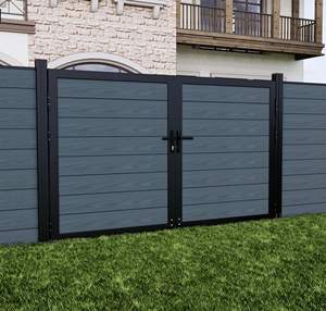 Système de portail en composite <span class=keywords><strong>bois</strong></span>-plastique sur mesure, installation facile, portail <span class=keywords><strong>extérieur</strong></span> à lattes horizontales WPC, porte simple pour accès <span class=keywords><strong>extérieur</strong></span> - Product Image 3