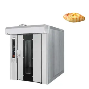 Xác Thực Gạch Lava Rock Đá Công Suất Nướng Cao Gas Fired 3 Đầu Đốt Xoay Lò Nướng Pizza