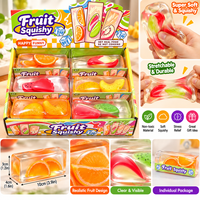Jouet Squishy Fruité Doux à Remontée Lente Anti-Stress, Jouet Sensoriel en Gelée Transparente pour Enfants et Adultes, Cadeau