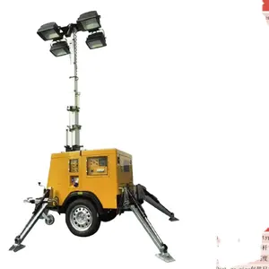 Di động chiếu sáng tháp thủy lực mast im lặng DIESEL Máy phát điện đặt (làm mát bằng không khí) Led IP65