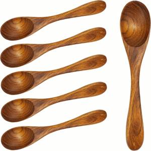 Cuillères en bois pour la cuisine, ustensiles en teck naturel, spatules et cuillères en bois d'acacia pour la cuisine, cuillères <span class=keywords><strong>de</strong></span> cuisine à prise confortable - Product Image 1