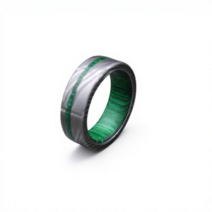 Handmade Damascus Steel Ring, Wood Inlay, Unique <b>Wedding</b> Band Best Christmas <b>Gift</b> Men <b>Wedding</b> Ring Damascus Ring - Product Image 1