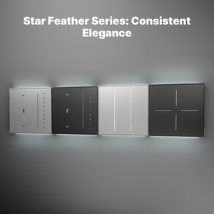 แผงม่านอัจฉริยะ ZigBee ลายขนนก Moes Tuya แผงสัมผัสป้องกันแสงสะท้อนทำงานได้กับ Alexa Google Home - Product Image 1