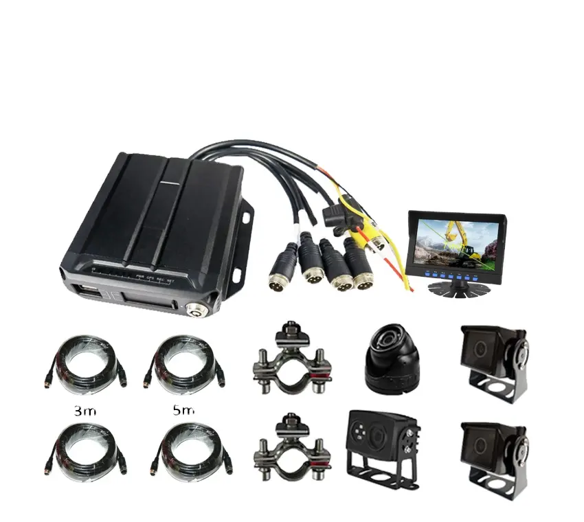 4CH 1080P Mobile MDVR Camera Kits Video Recorder for Truck Vehicle Bus Car 3G 4G GPS CCTV 4 Channel Two SD Card Support