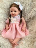 Bébé Reborn Fille en Silicone Plein Corps de 20 Pouces, Réaliste avec Cheveux Longs, pour l'Entraînement et l'Éducation des Nouveaux Parents en Maternité