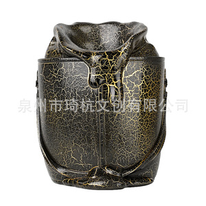 Modern Minimalist Resin <b>Bucket</b> Vase Cracked <b>Paint</b> Design <b>For</b> Living Room Bedroom Tabletop Decoration - Product Image 5