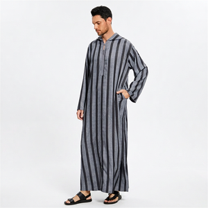 New Muslim Clothing of <b>Men</b> <b>Thobe</b> Islamic <b>Thobe</b> <b>Men</b> Cotton Material Long Sleeve Hoodie <b>Thobe</b> For Sale - Product Image 1