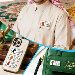 Arabic Metal Phone Decal Custom Enamel Craft <b>Brooch</b> Modern Design Eco-friendly 3M Adhesive Custom Plating Phone Case Decoration - Product Image 3