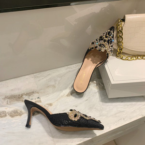 รองเท้าส้นสูงผู้หญิงสำหรับฤดูร้อนปี 2025 ส้นเข็มหลากสีสำหรับใส่กลางแจ้ง กันลื่นและเพิ่มความสูง - Product Image 5