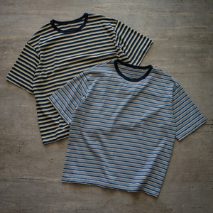 T-shirt vintage personnalisé en fibre de bambou à rayures, avec votre propre logo, vente en gros - Product Image 1